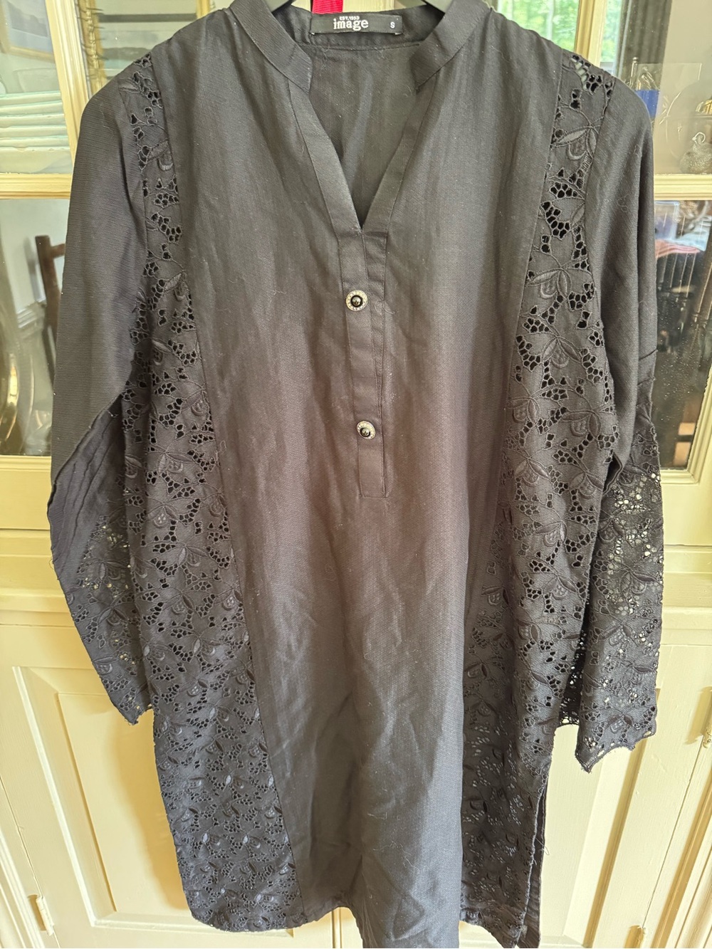 Black Eyelet Caftan